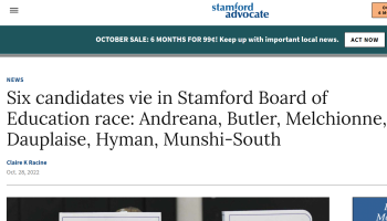 Stamford Advocate BOE Candidates
